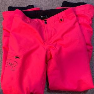 Under armour snow pants hot pink YM